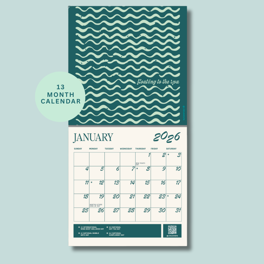 2026 Wellness Wall Calendar | Live Love Spa