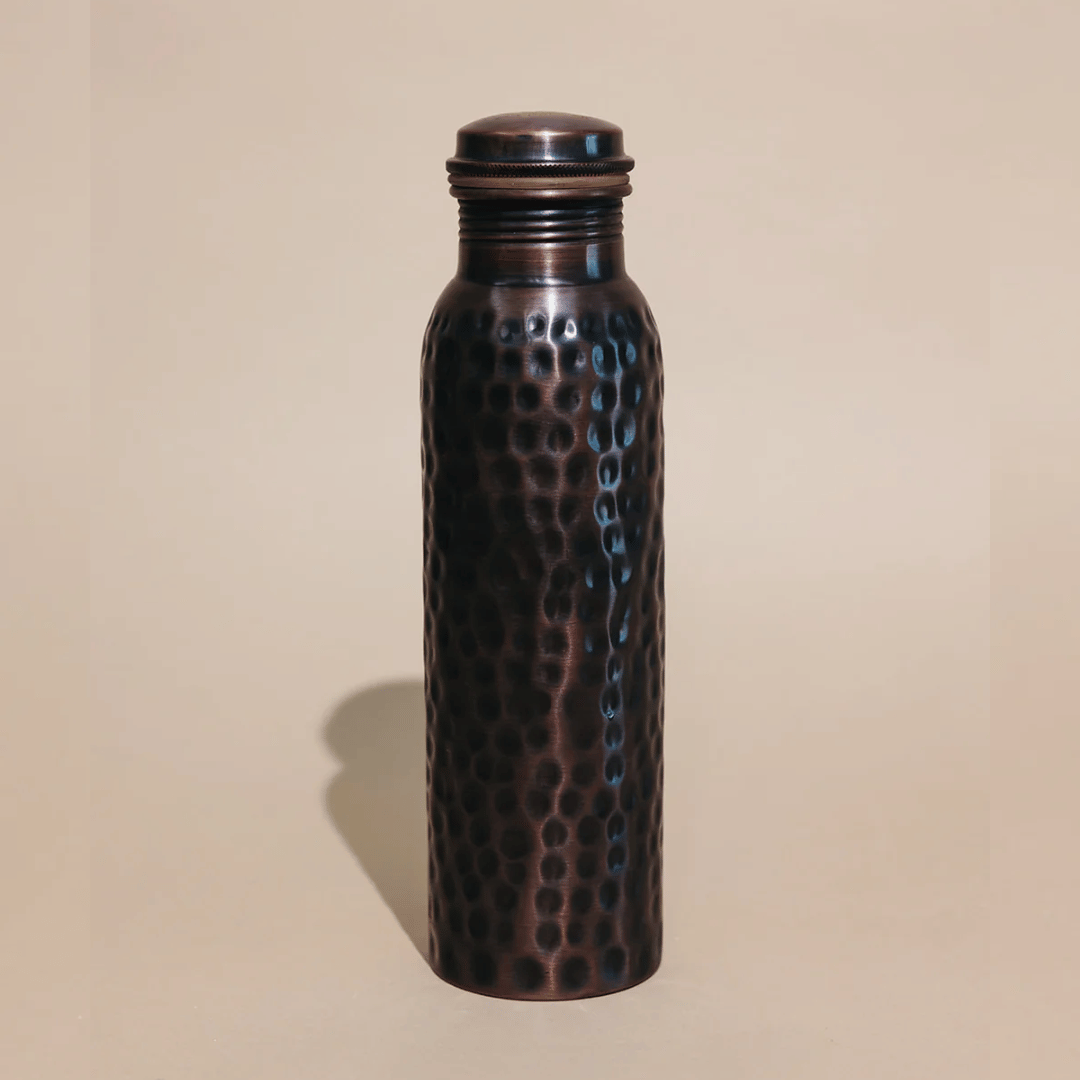 Smoky Hammered Copper Bottle (34oz) | Lucky Owl