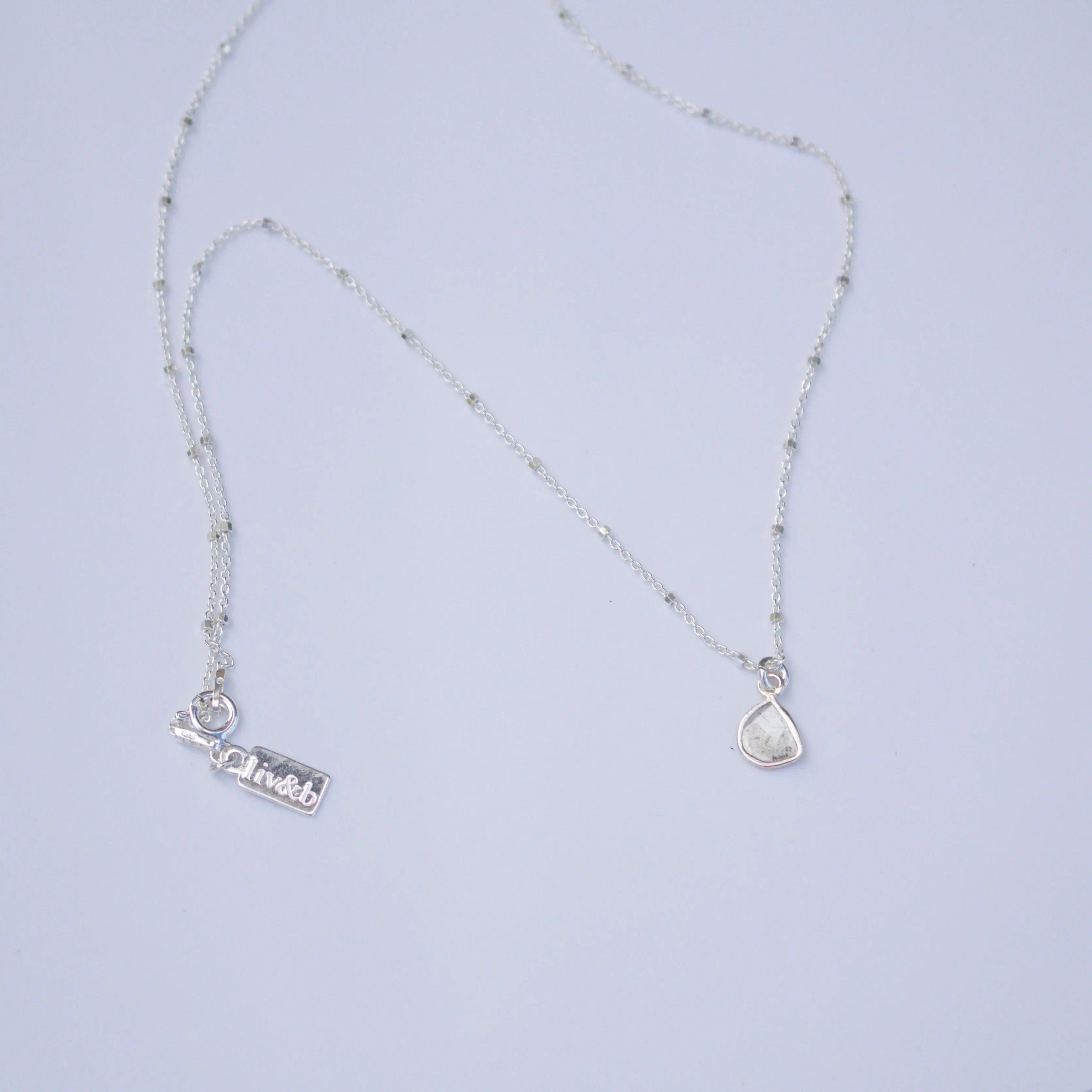 Diamond Slice Sterling Silver Necklace | Liv & B
