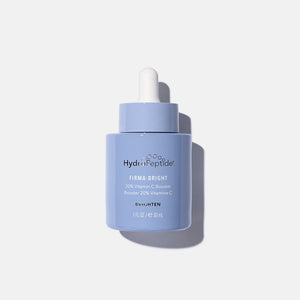 Firma-Bright | HydroPeptide skincare serum in a light blue dropper bottle designed to brighten and boost vitamin C for radiant skin.