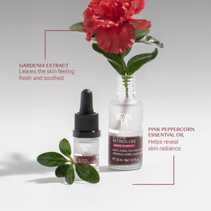 Retinol-Like Bi-Serum | Yon-Ka Paris skincare serum with gardenia extract for soothing fresh skin and pink peppercorn essential oil to enhance skin radiance.