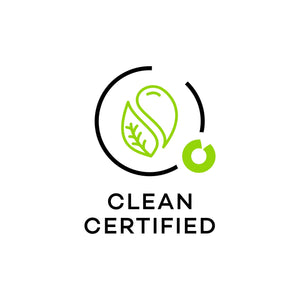 Clean Certified logo with green leaf and water droplet icon symbolizing purity and natural ingredients, associated with Highlighter Pencil | Chella.