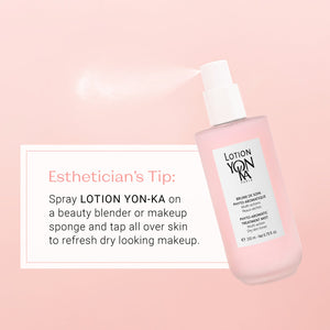 Lotion YON-KA PS | YON-KA spray mist shown with a fine spray, designed for refreshing dry makeup and enhancing skincare with a gentle, hydrating formula.