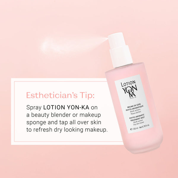 Lotion YON-KA PS | YON-KA spray mist shown with a fine spray, designed for refreshing dry makeup and enhancing skincare with a gentle, hydrating formula.