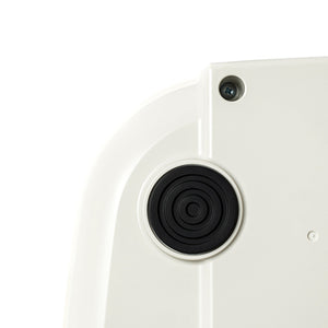 Close-up image of a black rubber foot pad on a white surface, part of the SUMSEI Air Shower | SUMSEI wellness device designed for stability and durability.
