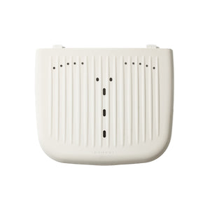 Top view of the SUMSEI Air Shower | SUMSEI, a sleek wellness device designed for skincare and body care recovery, featuring a minimalist white design with ventilation slits.