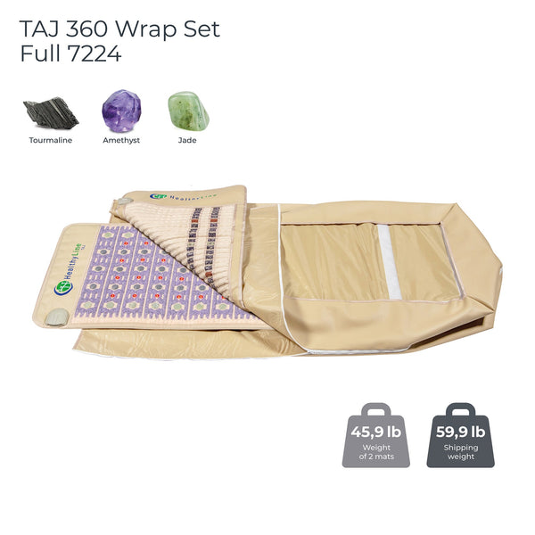 TAJ-Mat™ Full 7224 Firm - Photon PEMF InfraMat Pro® | HealthyLine wellness mat with embedded amethyst, jade, and tourmaline stones designed for body care and recovery support.