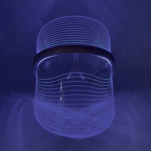 LED Light Therapy Visor | Vie Healing emits a calming blue light for skincare and wellness, designed to support facial treatment and recovery with advanced technology.