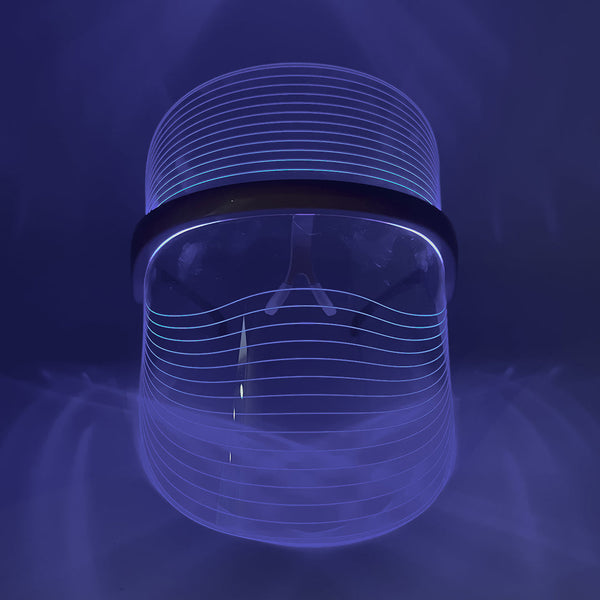 LED Light Therapy Visor | Vie Healing emits a calming blue light for skincare and wellness, designed to support facial treatment and recovery with advanced technology.