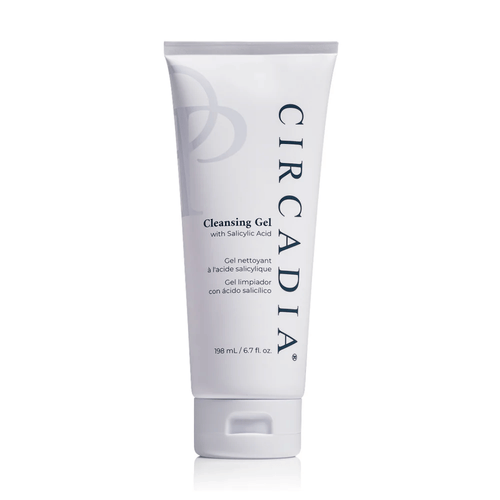 Tube of Cleansing Gel with Salicylic Acid | Circadia, a skincare product for gentle cleansing, displayed on a white background.
