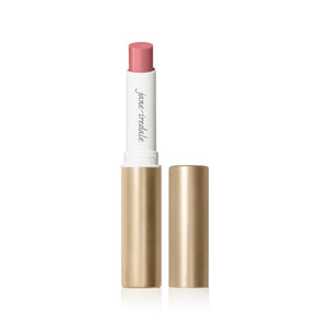 Open ColorLuxe Hydrating Cream Lipstick | Jane Iredale in soft pink shade with sleek gold casing, designed for moisturizing and smooth lip color application.