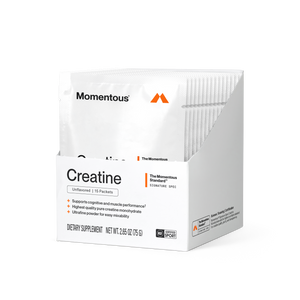 Box of Creatine 15-Travel Packs dietary supplement with individual unflavored packets, designed to support cognitive and muscle performance using premium creatine monohydrate powder.