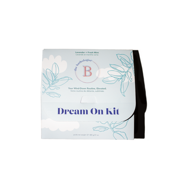 The Bathologist Dream On Kit flat lay with all five products