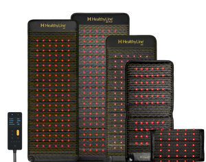 Jet Series - PEMF Far Infrared Heating Mats | HealthyLine in various sizes with red infrared lights, designed for body care and wellness recovery tools.