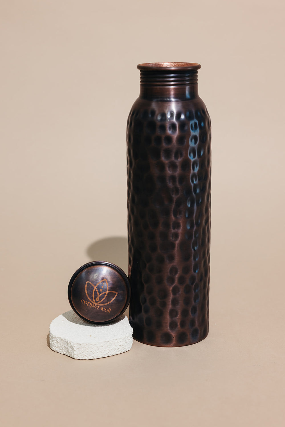 Smoky Hammered Copper Bottle (34oz) | Lucky Owl