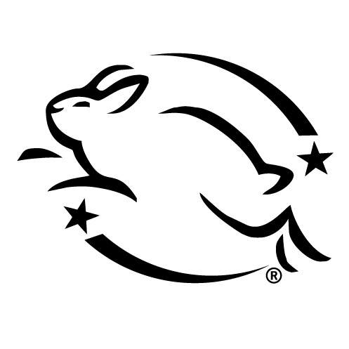 Leaping Bunny cruelty-free certification logo in black representing ethical and cruelty-free wellness supplements for Peace Of Mind™ Be Calm | ClarityRx.