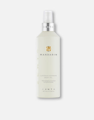 Bottle of Body Oil | Zents with mandarin scent, featuring organic coconut and passionflower, designed for nourishing skincare and body care wellness.