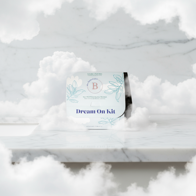 The Bathologist Dream On Kit flat lay with all five products