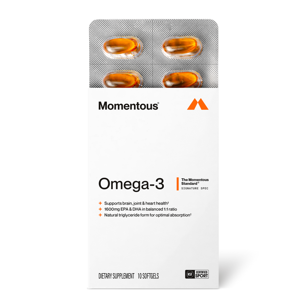 Omega-3 Travel Packs featuring softgel capsules in a compact blister pack, designed to support brain, joint, and heart health with balanced EPA and DHA for wellness supplementation.