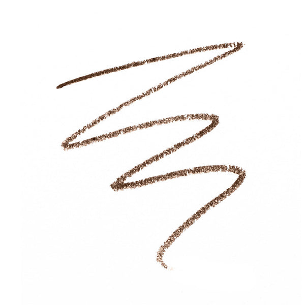 Swatch of medium brown eyebrow pencil strokes on white background showcasing the texture of PureBrow Precision Pencil | Jane Iredale.