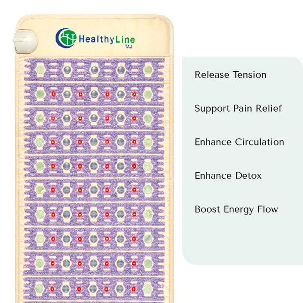 TAJ-Mat™ Full 7224 Firm - Photon PEMF InfraMat Pro® | HealthyLine wellness device with embedded therapy elements designed to release tension, support pain relief, enhance circulation, detox, and boost energy flow