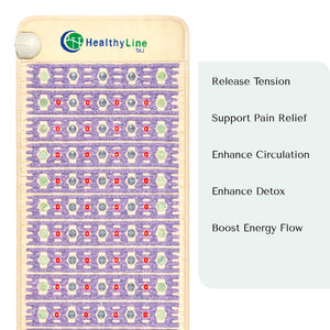 TAJ-Mat™ King 8076 Firm - Photon PEMF Split Inframat Pro® | HealthyLine textile wellness mat designed to release tension, support pain relief, enhance circulation, detox, and boost energy flow.