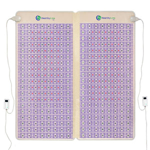 TAJ-Mat™ King 8076 Firm - Photon PEMF Split Inframat Pro® | HealthyLine wellness device with purple therapeutic surface and remote controls for body care and recovery tools.