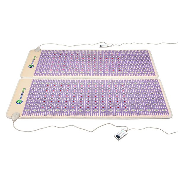 TAJ-Mat™ Queen 8060 Firm - Photon PEMF Split Inframat Pro® | HealthyLine wellness mat featuring dual panels with embedded photon, PEMF, and infrared elements for enhanced body care and recovery.