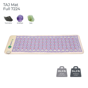 TAJ-Mat™ Full 7224 Firm - Photon PEMF InfraMat Pro® | HealthyLine wellness mat featuring embedded natural stones including tourmaline, amethyst, and jade for enhanced body care and recovery.