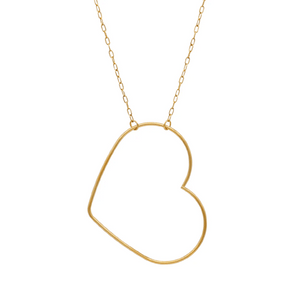 Follow Your Heart Silhouette Necklace Large / Gold | Love You More delicate gold heart-shaped pendant on a fine chain symbolizing love and elegance.