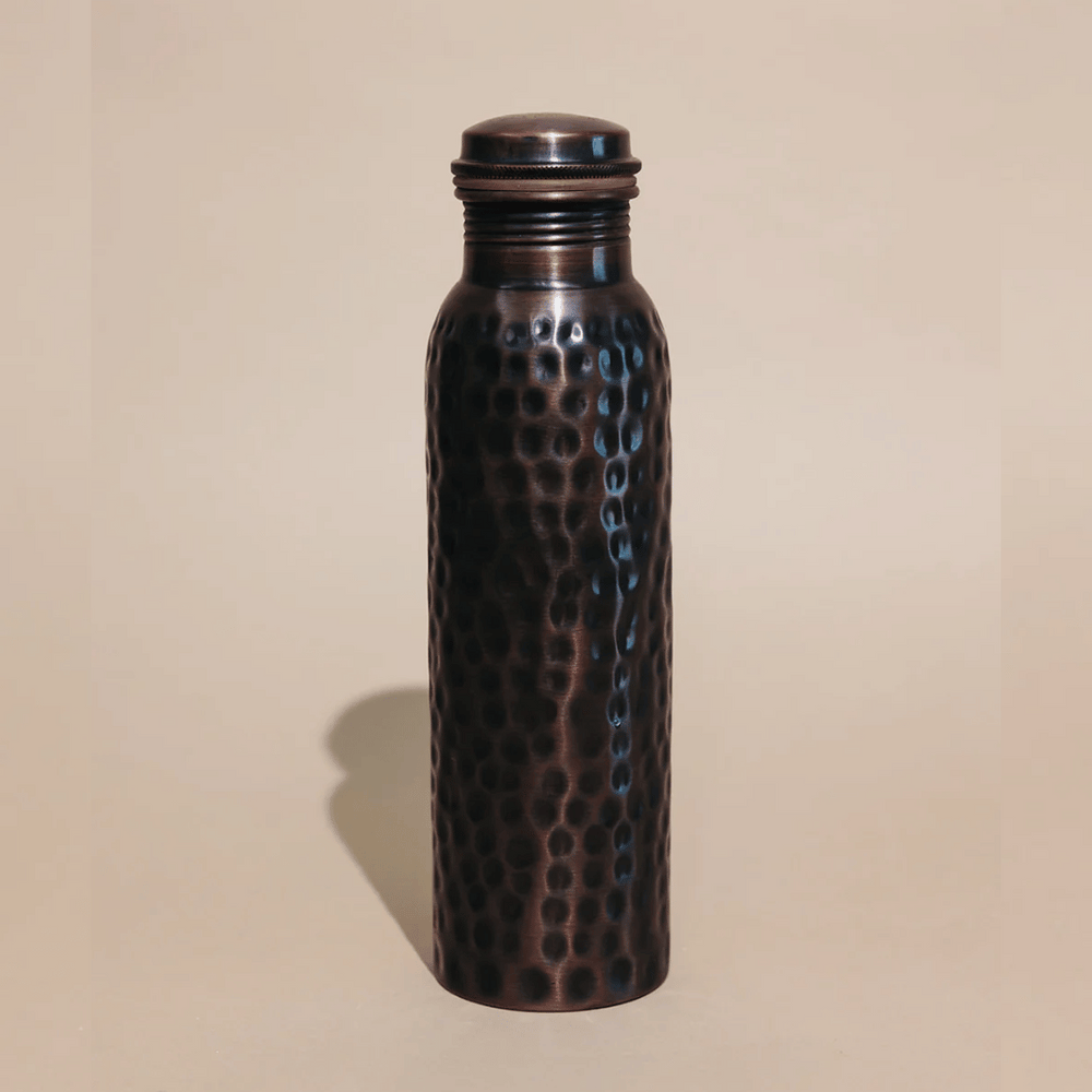 Smoky Hammered Copper Bottle (34oz) | Lucky Owl