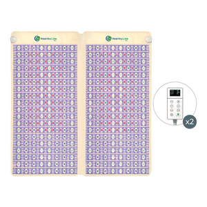 TAJ-Mat™ King 8076 Firm - Photon PEMF Split Inframat Pro® | HealthyLine, a wellness device featuring a split design with dual controllers for enhanced recovery and body care therapy.