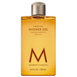 Shower Gel | Moroccanoil in an amber-colored bottle featuring argan oil for cleansing hydration, designed for skincare and body care routines.
