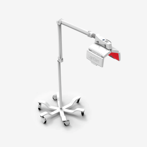 LightStim ProPanel | LightStim advanced LED light therapy device on adjustable arm with wheels for skincare and wellness treatments in professional settings
