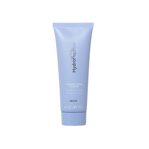 Tube of Foaming Cream Cleanser | HydroPeptide in soft lavender packaging, designed for skincare and facial cleansing with brightening properties.