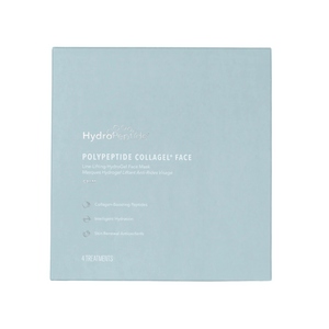 Blue packaging of PolyPeptide Collagel+ Face Mask | HydroPeptide showing collagen-boosting peptides, intelligent hydration, and skin renewal antioxidants for skincare treatments.