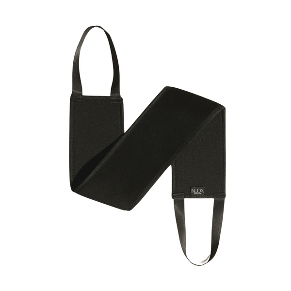Black fabric tanning mitt with adjustable straps designed for easy application on hard-to-reach areas, featuring the Self Tan Back Applicator | NUDA for smooth, even body care.
