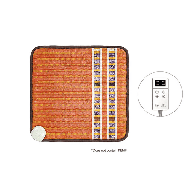 PEMF Far Infrared Heating Mats | HealthyLine in orange with textured surface and digital controller for wellness and recovery use without PEMF function.