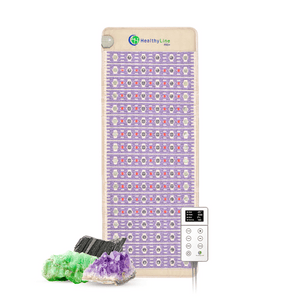 TAJ-Mat™ Full 7224 Firm - Photon PEMF InfraMat Pro® | HealthyLine wellness device featuring embedded crystals and a digital controller for enhanced body care and recovery.