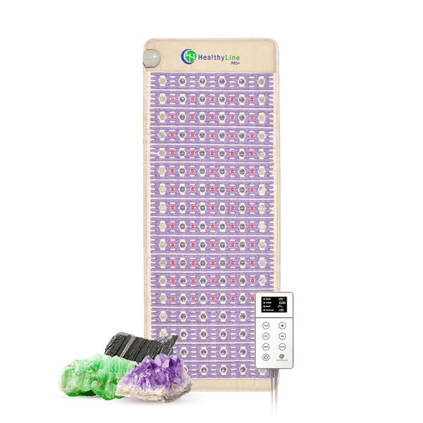 TAJ-Mat™ Full 7224 Firm - Photon PEMF InfraMat Pro® | HealthyLine wellness device featuring embedded crystals and a digital controller for enhanced body care and recovery.