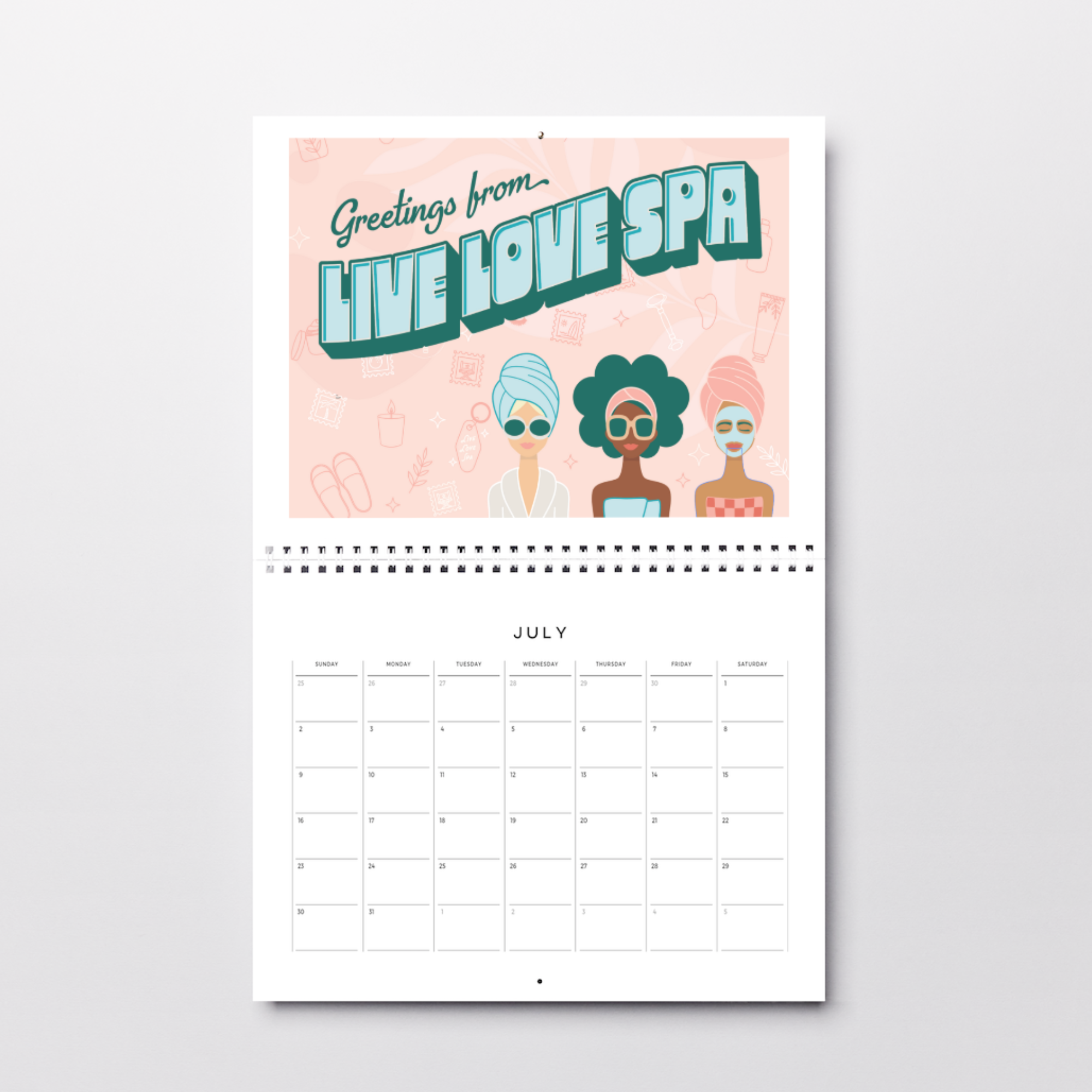 2024 Wellness Wall Calendar | Live Love Spa