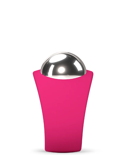 BEAR™ 2 | FOREO facial massage device in vibrant pink with a smooth metallic sphere designed for skincare and wellness spa treatments.