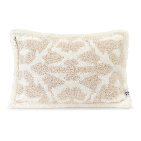 Rectangular cream and beige textured pillow with a geometric pattern, soft chenilla fabric, styled for a cozy and elegant home setting, Pillows - Dream - Chenilla Cloud™ | Kashwére.