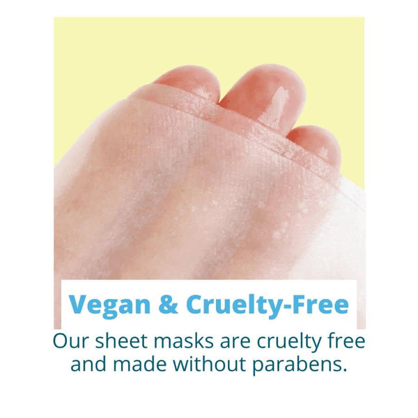 Close-up of fingers holding a thin, transparent sheet mask highlighting its vegan and cruelty-free quality, associated with Moodmask - just let it glow | Patchology skincare.