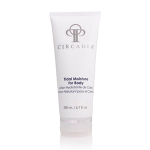 White tube of Tidal Moisture for Body | Circadia lotion with minimalist branding, designed for skincare and body care hydration.