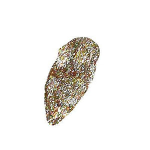 Smudge of sparkling golden glitter nail polish showcasing the rich metallic tone of Nourishing Vegan Nail Color |Golden Thread 0.5 fl oz | One-Step Nail Polish Formula | Sparitual