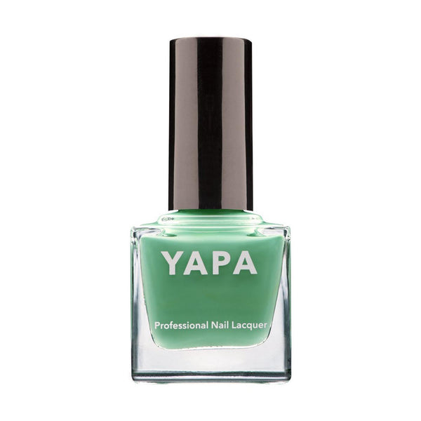 Annie Nail Lacquer | YAPA professional green nail polish bottle with black cap, designed for vibrant and long-lasting manicure looks.