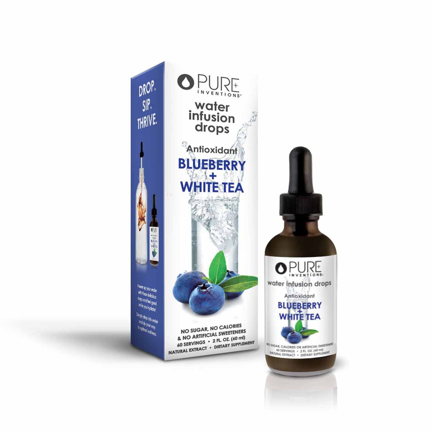 Super Fruit Extracts Water Infusion Drops - Blueberry + White Tea | Pure Inventions