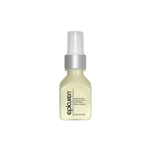 Bottle of Colostrum Luminous Glow Cream | Epicuren Discovery with a silver pump dispenser, designed for skincare and enhancing skin radiance.