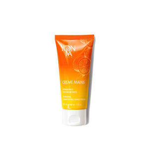 Creme Mains Hand Crème | Yon-Ka Paris in an orange and yellow gradient tube with citrus design, moisturizing and comforting hand cream for skincare and body care.